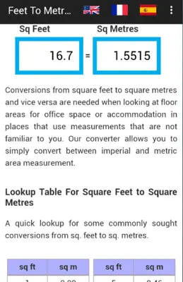 Feet To Metres android App screenshot 0