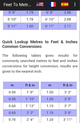 Feet To Metres android App screenshot 3