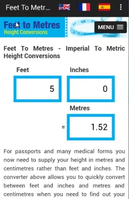 Feet To Metres android App screenshot 4